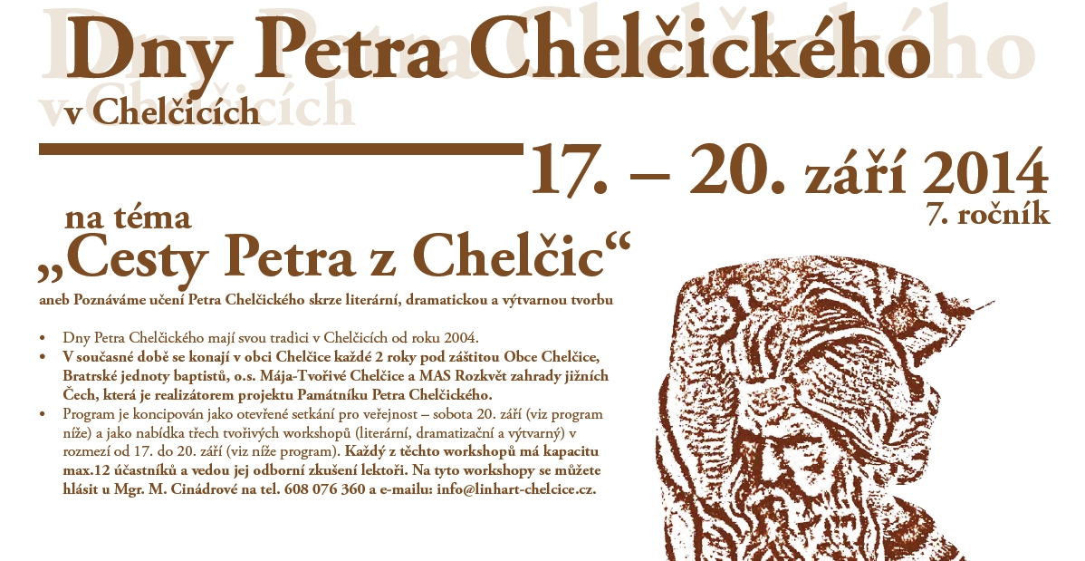 Dny Petra Chelčického 2014 program úvod